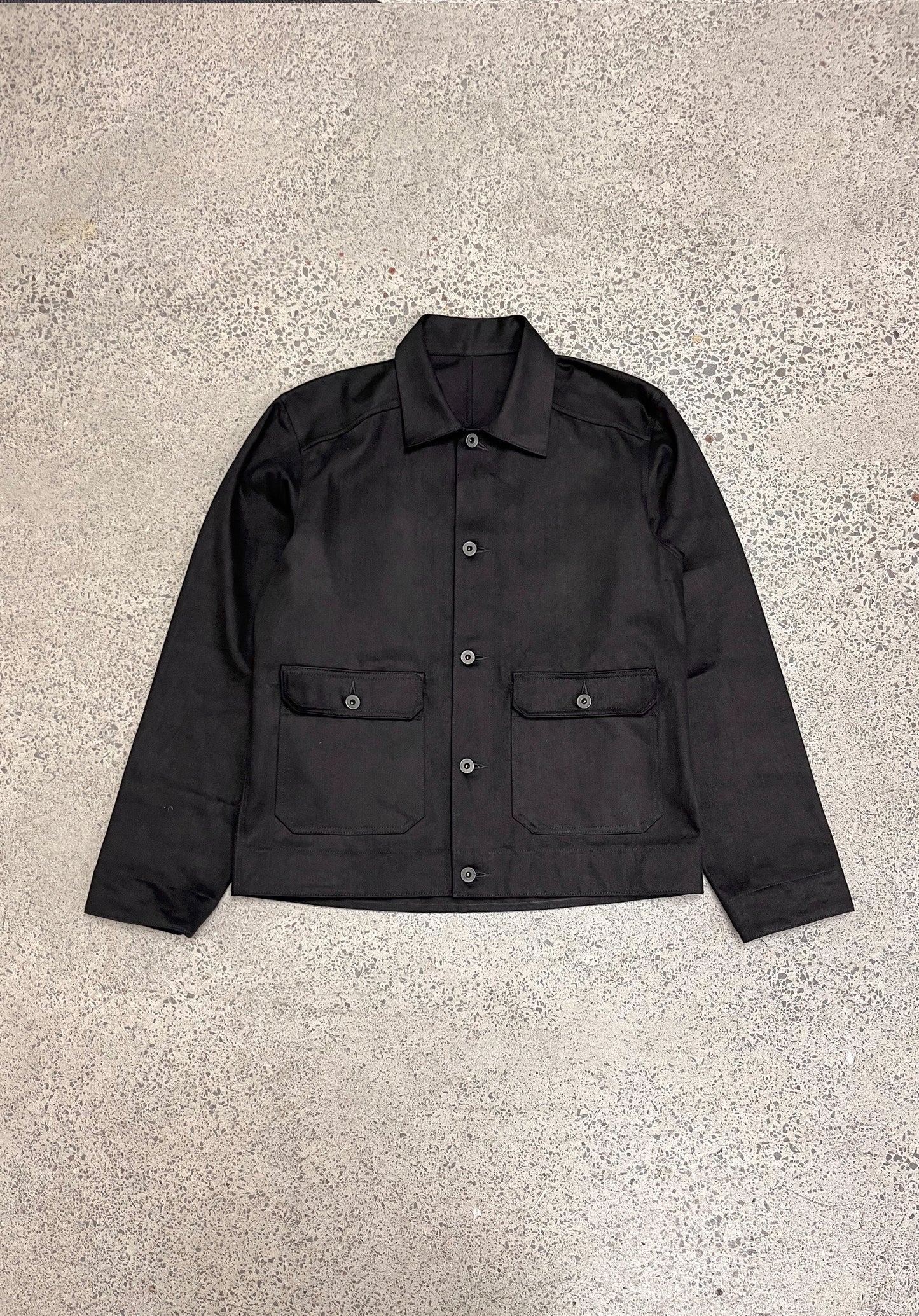 Lindner Jacket - 12oz Double Black Candiani Denim